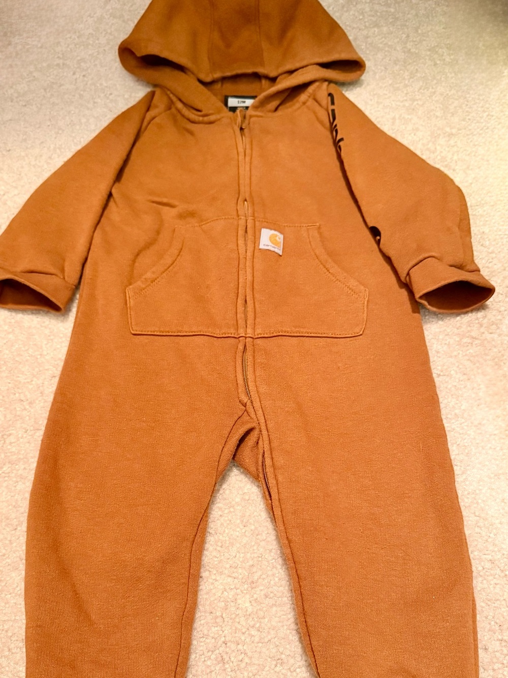 Carhartt Kids Hooded One-Piece in Rust Brown
